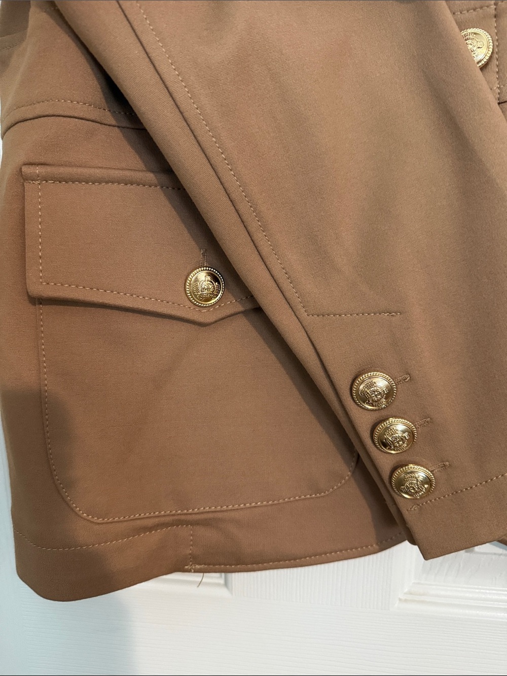 Joie Camel Brown Blazer Jersey with Gold Buttons XL - Picture 6 of 9
